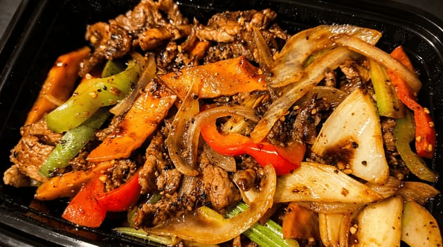 Black Pepper Beef.